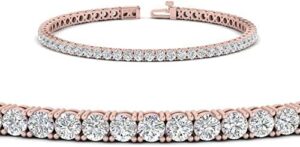 2 To 15 Carat Lab Grown Round Cut Diamond Classic Tennis Bracelet For Her 14K Solid Gold (SI1-SI2 Clarity, G-H Color, 2-15 Ctw)