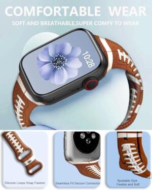 Compatible with Apple Watch Band 38mm 40mm 41mm 42mm 44mm 46mm 45mm 49mm for Women Men, Soft Silicone Waterproof Replacement Strap for iWatch Bands Series 10 9 8 7 6 5 4 3 2 1 SE Ultra/Ultra 2 - Image 4