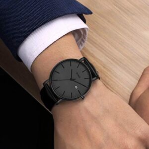 BUREI Men Wrist Watches Fashion Minimalist Analog Leather Quartz Waterproof Watches for Men - Image 6