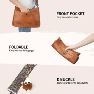 APHISON Crossbody Bags For Women Trendy, Leather Hobo Handbag Crossbody Purses Shoulder Bucket Bag with 2 Strap - Image 3