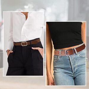 Ssumday Women's Reversible 1.3" Leather Belts for Jeans Pants Dresses with Fashion Vintage Silver Buckle - Image 3