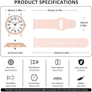 Nurse Watch for Nurse Medical Professionals Students Women Men, 50M Waterproof 12/24 Hour Military Time Luminouse Easy Read Dial, Second Hand Watch for Nursing - Image 5