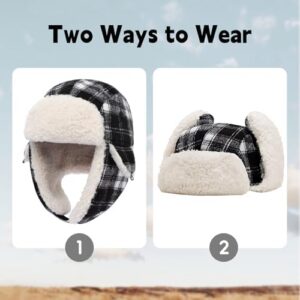 Kids Winter Trapper Hat Toddler Outdoor Warm Windproof Ushanka Aviator Hat Sherpa Fleece Lined Ski Cap for Boys Girls 1T-8T - Image 7