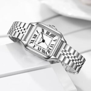 Classic Square Watches for Women with Roman Numerals Ladies Casual Dress Watch - Image 3