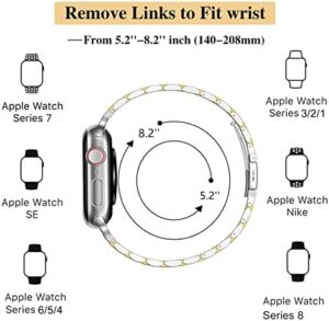 MioHHR Slim Metal Band Compatible with Apple Watch Band 42mm(Series 10) 41mm 40mm 38mm,Dressy Stainless Steel Chain Strap for Women iWatch Bands Series 9 8 7 6 5 4 3 2 1 SE,Black - Image 5