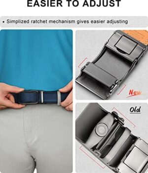 KEMISANT Mens Ratchet Belt 2 Units,Sliding Belt For Gift Mens Dress Casual 1 3/8",Size Adjustable - Image 4