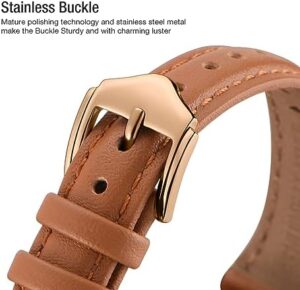 WFEAGL Leather Bands Compatible with Apple Watch Band 38mm 40mm 41mm 42mm 44mm 45mm 46mm 49mm Women, Grain Leather Strap Slim Thin Wristband for iWatch Ultra SE SE2 Series 10 9 8 7 6 5 4 3 2 1 - Image 3