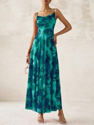 BTFBM Women Summer Floral Maxi Dresses Elegant Spaghetti Strap Dress Printed Party Dress Beach Long Dresses - Image 7