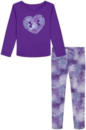 Under Armour girls Long Sleeve Shirt and Legging Set, Durable Stretch and Lightweight