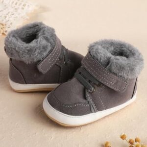 Baby Boys Girls High Top Ankle PU Leather Sneakers Soft Rubber Sole Infant Moccasins Newborn Oxford Loafers Anti-Slip Toddler Wedding Uniform Dress Shoes - Image 2