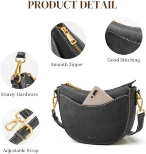 S-ZONE Leather Crossbody Bags for Women Small Purses with RFID Anti-theft Pocket Trendy Shoulder Bag Cute Handbags Satchel - Image 6