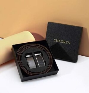 CHAOREN Mens Dress Belt Leather 2 Pack - Mens Ratchet Belt for Dress Shirt and Pants Every Occasion (32mm) - Image 3