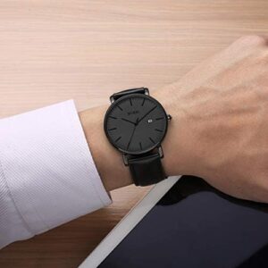 BUREI Men Wrist Watches Fashion Minimalist Analog Leather Quartz Waterproof Watches for Men - Image 5