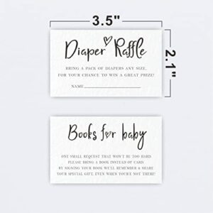 Set of 25 Baby Shower Invitations with Envelopes, Diaper Raffle Tickets and Baby Shower Book Request Cards, Hello Baby, Modern Minimalist Theme Gender Reveal Party For Boys or Girls(YQKTZ-A09) - Image 5