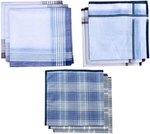 CoCoUSM Assorted Pack of Mens Classic Striped Border Cotton Handkerchiefs White - Image 3