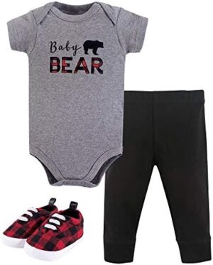 Little Treasure Unisex Baby Cotton Bodysuit, Pant and Shoe Set