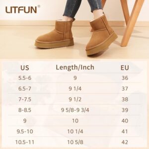 Litfun Platform Snow Boots for Women Winter Genuine Suede Ankle Mini Boots with Fur Lined - Image 7