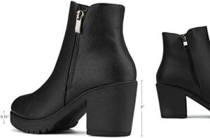 DREAM PAIRS Women's Ankle Boots Chunky Heel Platform Fall Heeled Short Booties Shoes - Image 4