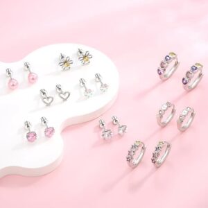 Hypoallergenic Earrings for Girls Surgical Stainless Steel Hoop Earrings Screw Back for Women - Image 2