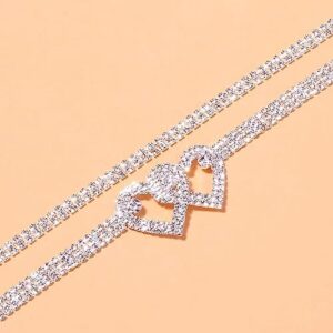 Silver Ankle Bracelets for Women Gold Anklets for Women Waterproof Stainless Steel Link Chain Anklet Tennis Rhinestone Diamond Anklets for Women Heart Butterfly Anklets for Women Summer Beach Foot Jewelry - Image 9