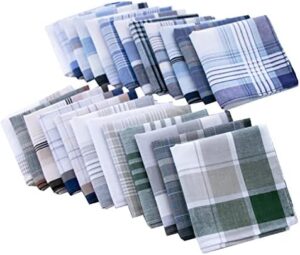 CoCoUSM Assorted Pack of Mens Classic Striped Border Cotton Handkerchiefs White - Image 2