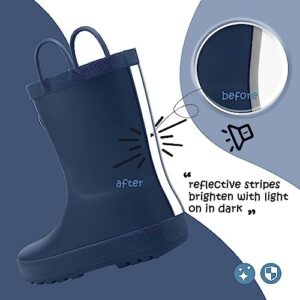 K KomForme Kids Rain Boots, Waterproof Rubber Matte Boots with Easy-on Handles - Image 4