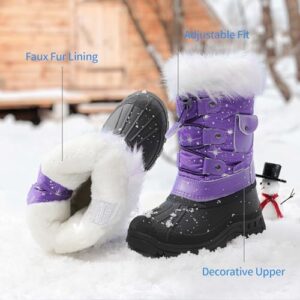 DREAM PAIRS Boys Girls Snow Boots Water-Resistant Outdoor Warm Cozy Anti-Slip Mid Calf Faux Fur Lining Insulated Winter Shoes for Little/Big Kids - Image 4