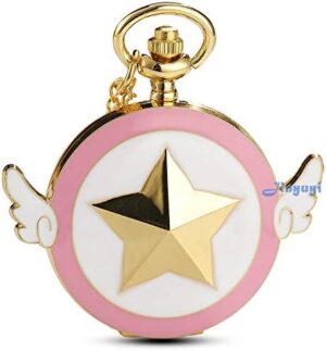 Mens Five-Pointed Star America Pocket Watch Quartz Movement Steampunk Fob Watches for Man Gifts