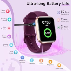 Gydom Smart Watches for Women Android & iPhone, 1.8'' Alexa Built-in Smartwatch with Bluetooth Calls, Heart Rate/Sleep/SpO2 Monitor, IP68 Waterproof Fitness Tracker with 110+ Sports Modes, Purple - Image 7