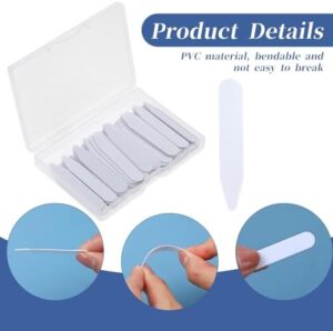 30PCS 2.2" Collar Stays for Men's Dress Shirts, Plastic Collar Stays Dress Shirt Collar Inserts, Waterproof Invisible Shirt Collar Inserts, Dress Shirt Collar Stays for Men (White) - Image 3