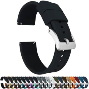 BARTON Elite Silicone Watch Bands - Quick Release - Choose Strap Color & Buckle Color (Stainless Steel, Black PVD or Gunmetal Grey) - 18mm, 20mm, 22mm & 24mm Watch Straps