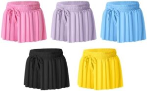 Girls Flowy Athletic Shorts with Pocket Kids Spandex 2 in 1 Drawstring Butterfly Skorts for Cheer, Dance, Running - Image 6