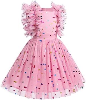 Girls Birthday Party Dress Butterfly Daisy Polka Dots Embroidery Princess Tulle Wedding Pageant Evening Gown - Image 2