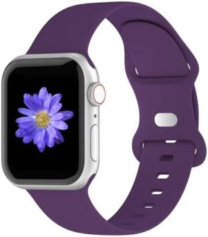 Sport Bands Compatible with Apple Watch Bands 42mm 44mm 45mm 46mm 41mm 38mm 40mm for Women Men, Soft Silicone Strap Compatible with iWatch Wristband Series SE 10 9 8 7 6 5 4 3 2 1