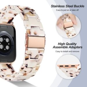 HOPO Compatible With Apple Watch Band 49mm 46mm 45mm 44mm 42mm 41mm 40mm 38mm Thin Light Resin Strap Bracelet With Stainless Steel Buckle Replacement For iWatch Series SE Series 10 9 8 7 Ultra 6 5 4 3 2 1 for Women Men - Image 2