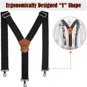 WELKINLAND 2Inch Y-Back Mens Suspenders, Heavy-Duty suspenders y back, Wide Mens suspenders hooks, Men suspenders pants, Black suspenders men, Heavy duty suspenders, Mens suspenders jeans heavy duty - Image 7