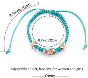 Yokawe Boho Anklets Bracelets Blue Turtle Starfish Anklet String Bracelet Summer Beach Waterproof Barefoot Sandals Foot Jewelry for Women - Image 3