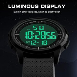 GOLDEN HOUR Ultra-Thin Minimalist Sports Waterproof Digital Watches Men with Wide-Angle Display Rubber Strap Wrist Watch for Men Women - Image 4