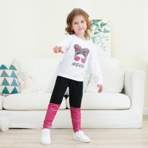 Kids Toddler Girls Clothes Figure Graphic Drop Shoulder Top Pullover Spotted Print Pants Fall Winter Outfit Set - Image 3