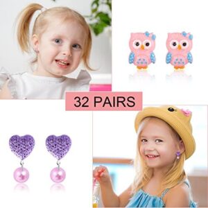 Clip On Earrings Hypoallergenic Clips Earrings Sets Suitable for Ages 4-12 Little Girls, Cute Small Clips On Earrings Jewelry Gifts Set - Image 6