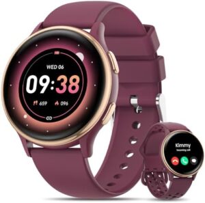 Smart Watches for Women [Make Call/Answer/400+Watch Face] Android Phones iPhone Compatible, Fitness Tracker Watch for Women Activity Tracker and SmartWatch for Women Christmas Birthday Gifts Burgundy