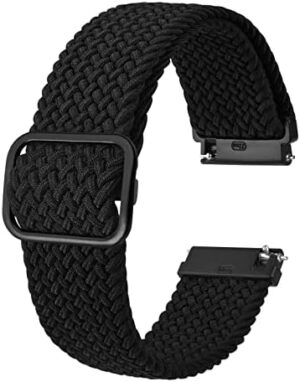 BISONSTRAP Nylon Watch Bands, Adjustable Braided Loop Straps for Men and Women, 16mm 18mm 19mm 20mm 22mm for Choice