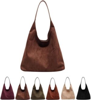 Leather Hobo Bags for Women Brown Purses Suede Purse Slouchy Tote Bag Suede Tote Bag Fall Purses Handbag