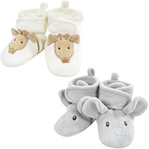 Hudson Baby Unisex Baby Animal Fleece Booties 2-Pack