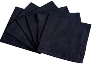 RDS HANKYTEX Men's Handkerchiefs,100% Soft Cotton,Black Hankie,Pack of 6