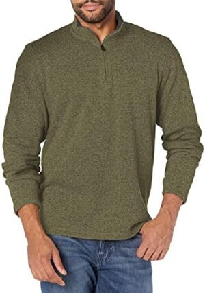 Wrangler Authentics Men's Long Sleeve Fleece Quarter-Zip Sweater