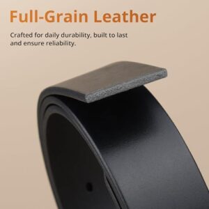 Buffway Leather Belt for Men - Durable Full Grain Men's Belt 1.5", Versatile for Daily Use, with Gift Box - Image 4