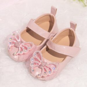 Sawimlgy Baby Girls Mary Jane Sequins Crown Flats PU Leather Wedding Party Princess Ballet Shoe Infant Rubber Sole Prewalker Toddler First Crib Shoes - Image 3