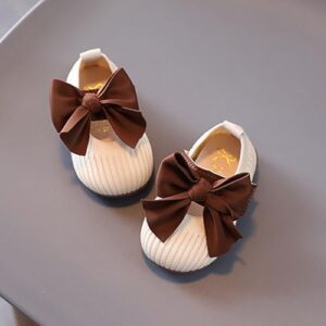 Baby Girls Shoes Bowknot Mary Jane Flats Newborn Infant Toddler Non Slip Rubber Sole Princess Ballet Wedding Dress First Walking - Image 2