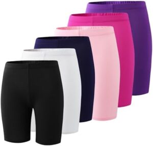 Girls Dance Shorts Kids Volleyball Bike Athletic Shorts Girls Compression Shorts for Gym Activewear for 4-12 Years